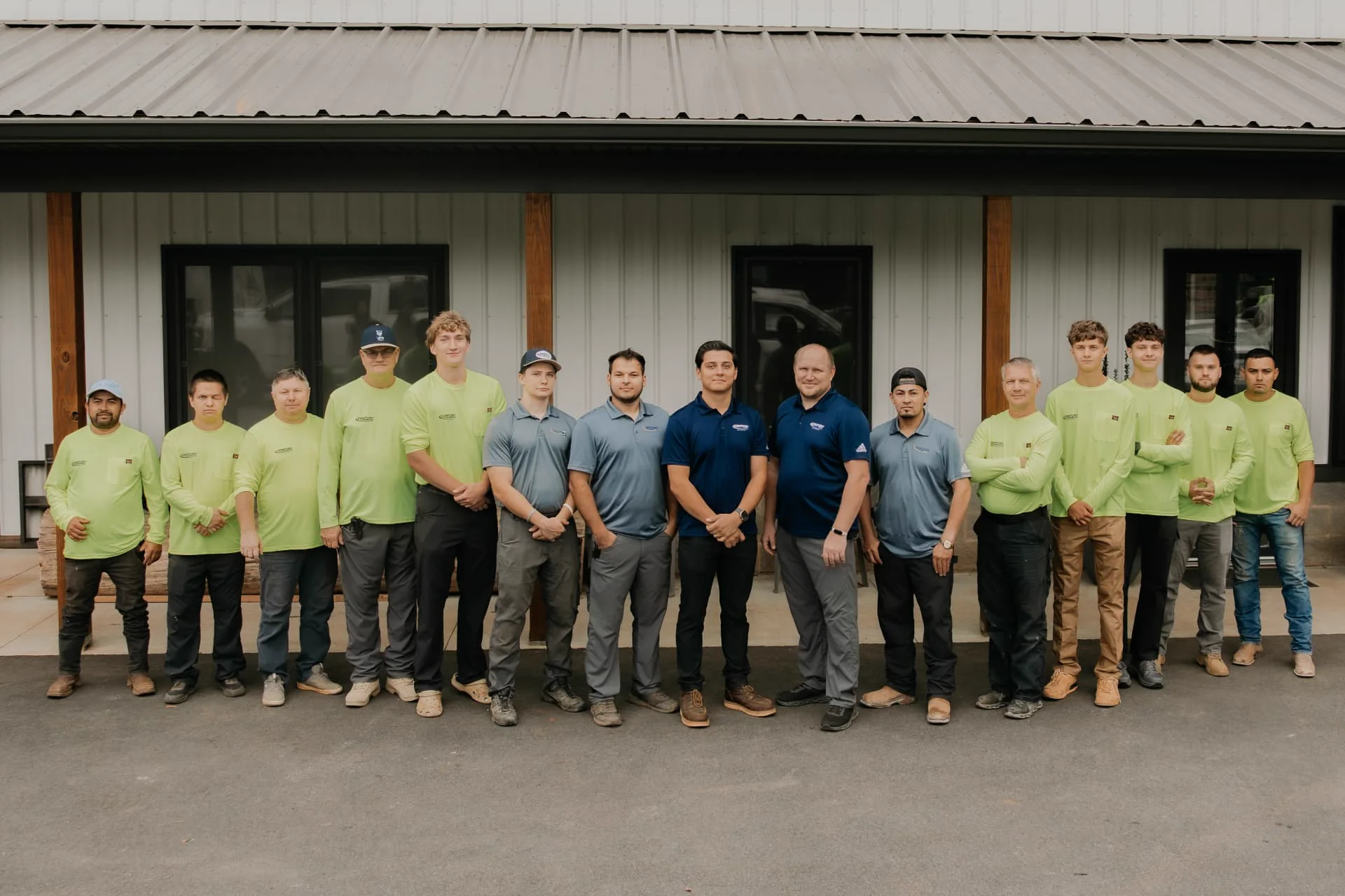 Century Plumbing field professionals outside the company office